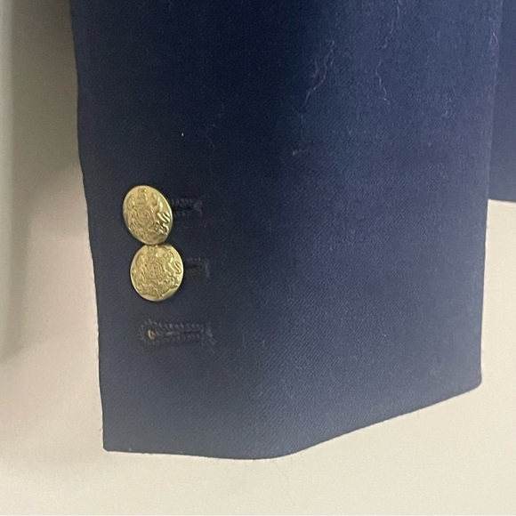 J. Crew Factory Schoolboy Blazer 8 Navy Wool Blend Gold Buttons Office NEW! - Picture 6 of 10